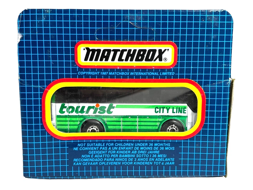 MB67 Matchbox Green City Line Tourist Bus Ikarus Coach~ Sealed 1987 Die Cast - Image 3 of 4