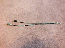 Handmade Hair Clip Fairy Braid Boho Dread Black White Turquoise Dble Strand 12"