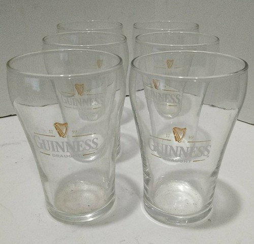 Vintage Guinness Draught 6oz Pilsner Stout Sampler Glasses Set of 6
