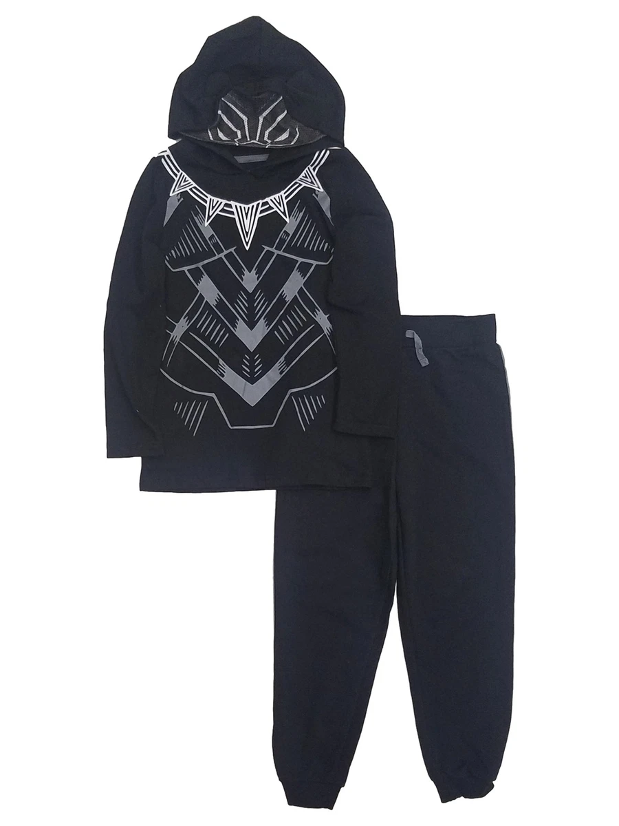 Marvel Black Boys Black Panther Hoodie & Pants Sweats Set Size 5