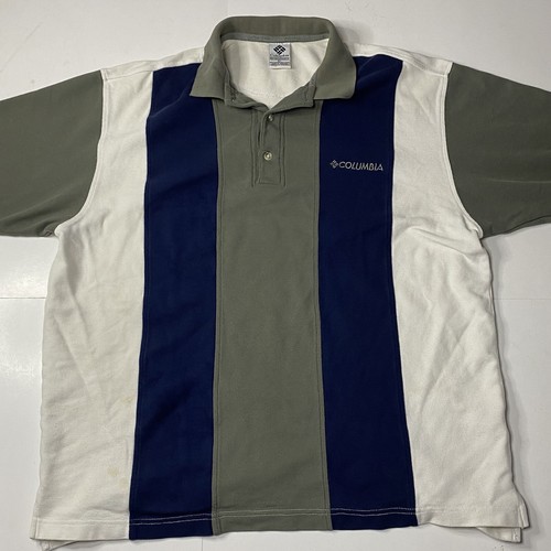 Vintage Columbia Men's XL Short Sleeve Striped Polo Color Block Shirt - Picture 6 of 24