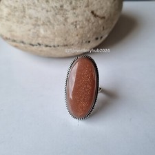 Beautiful Sunstone Gemstone Ring 925 Sterling Silver Free Shipping Ring PG4861