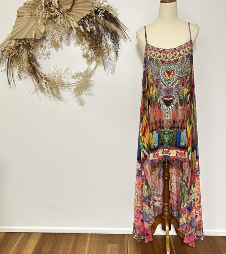 Camilla Franks Tassel Me Chiapas Dress Overlay Floral Embellished Silk Size 3 - Picture 5 of 18