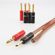 4pcs 24K Gold Plated BFA-Z 4mm Banana Plug HIFI Audio Speaker Cable Connectors