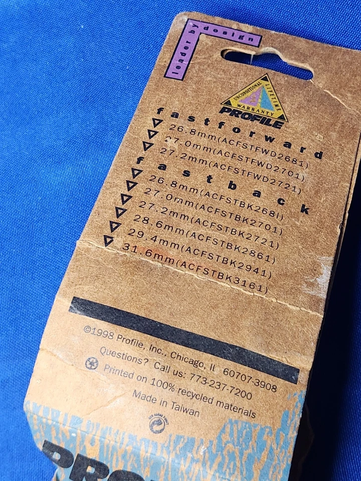 Vintage 1998 Black PROFILE 31.6 Fastback Seatpost Profile Design NOS - Image 4 of 4