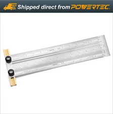 POWERTEC Precision Marking T-Rule, Stainless Steel - V Marking & Measuring Tool