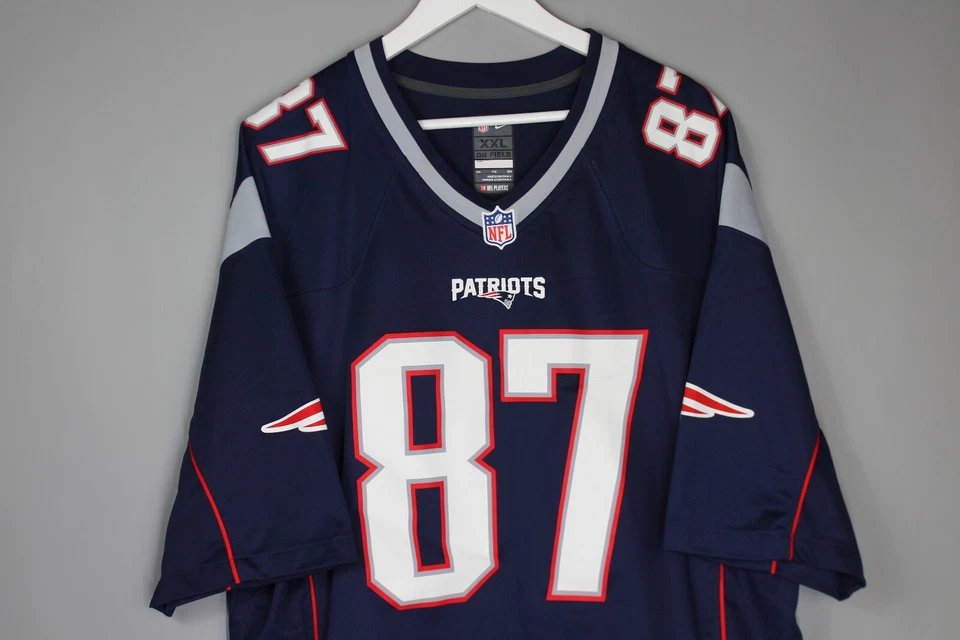 Camiseta de fútbol americano de los patriotas de nueva inglaterra de la NFL #87 GRONKOWSKI NIKE XXL Foto 2 de 4