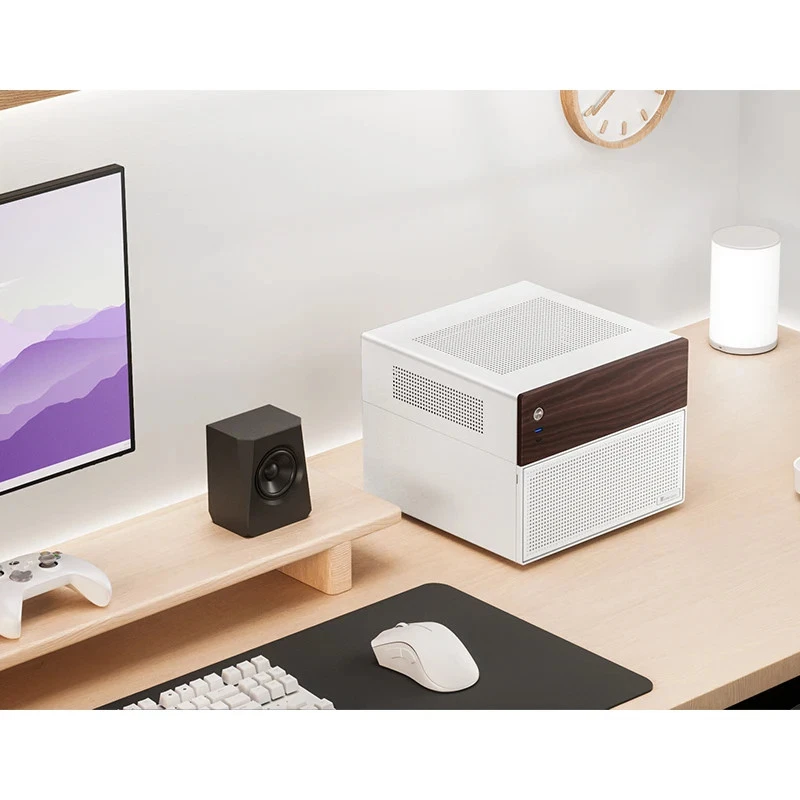 Mini NAS Case M-ATX motherboard walnut wood trim division structure120mm*1 fan - Image 4 of 4