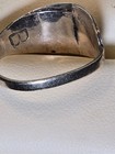 Vintage Thunderbird Metal  Ring Green Inlay Signed Initial "B" Mark Inside  — photo 7