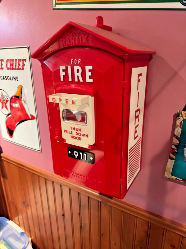 Vintage Randix Emergency Phone Cabinet Fire Alarm Box 911 Telephone Wall Display