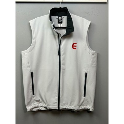 Helly Hansen Workwear Mens XL Softshell Vest Gray Full Zip Fleece Lined Pockets