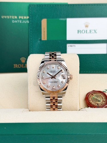 Rolex Datejust 31 MOP Pearl Diamond Fluted Jubilee Preowned 2011 178271