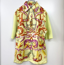 Hermes Half sleeve Knit Switching Silk Shirt Scarf Pattern M