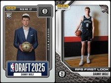 (2) 2025-26 Panini Instant Danny Wolf DRAFT NIGHT/RPS FIRST LOOK Nets #24 #27 RC
