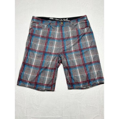 Travis Mathew Golf Shorts 36 Lightweight Plaid Outdoors Preppy Activewear