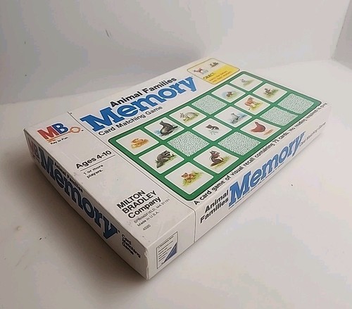 Juego de tarjetas de memoria vintage Milton Bradley Animal Families 1980 COMPLETO - Imagen 4 de 4