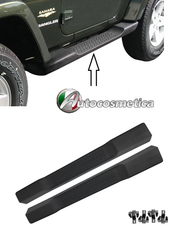 Par de estribos laterales adecuados para Jeep Wrangler JK 07-14 2 puertas- - Imagen 2 de 4