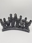 Vintage Brutalist Cast Metal Hannukah Menorah by Ellen Lord Judaica — photo 2