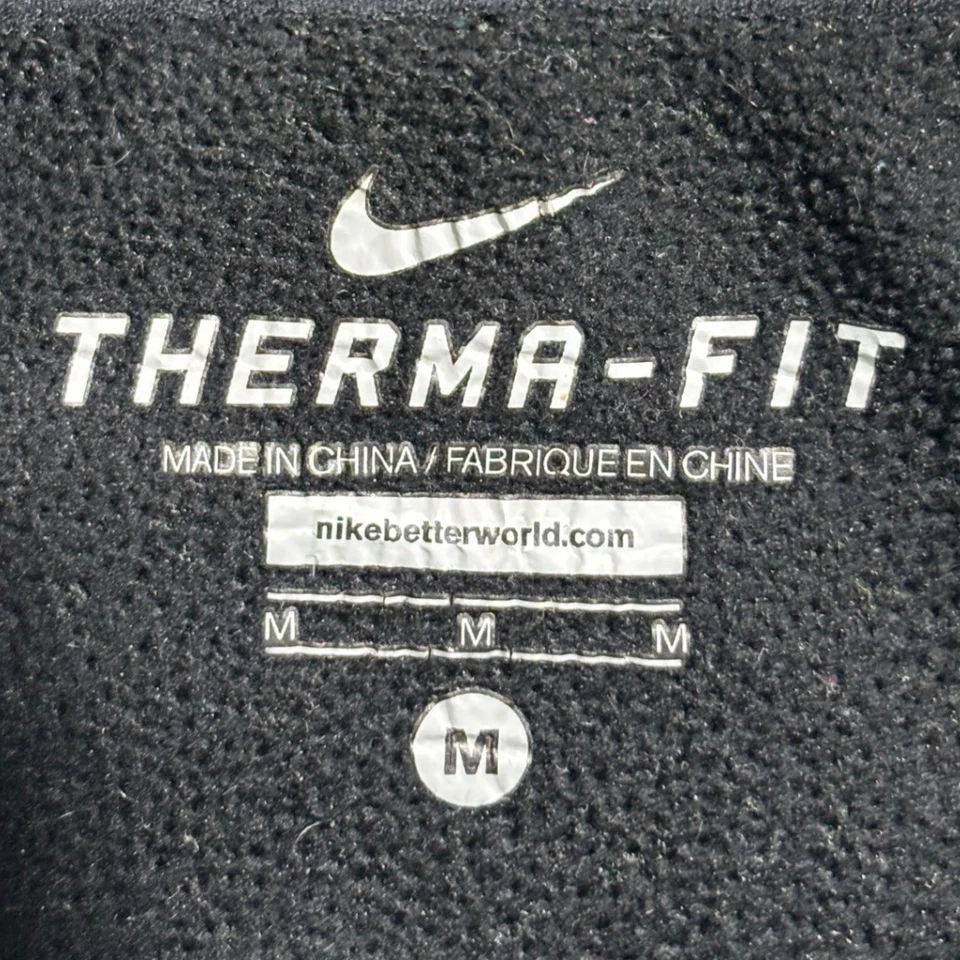 耐克 Therma Fit Just Do It 连帽衫女式中号黑色绿色运动上衣 — 第 2/4 张图片