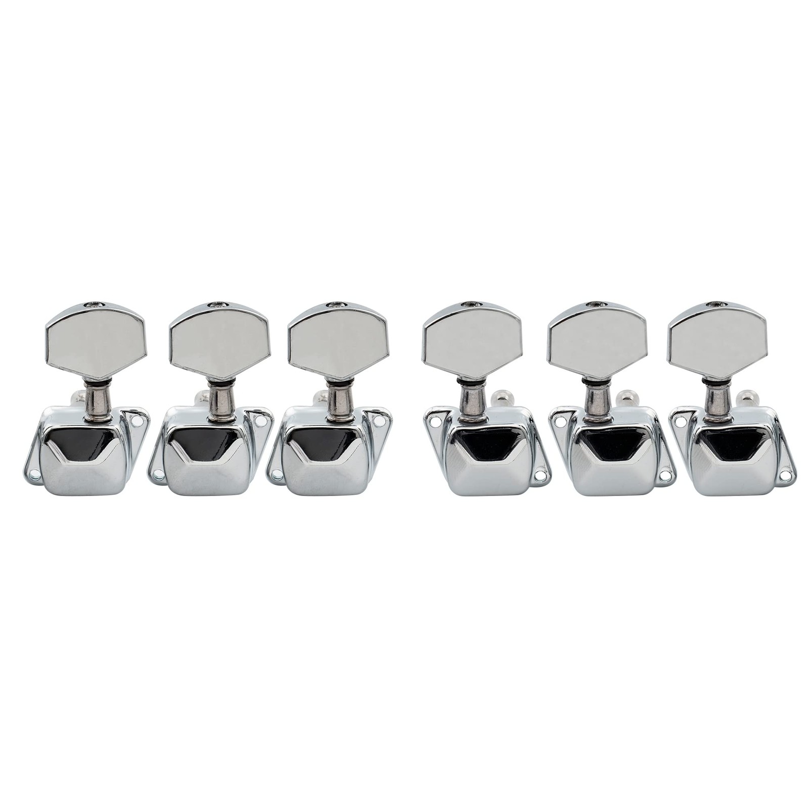 Musiclily 3L3R Semiclosed Guitar Tuners String Tuning Pegs 40X25mm, Chrome