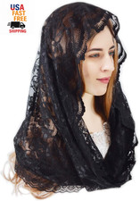 Infinity Chapel Veil Floral Latin Mass Head Covering Lace Scarf Mantilla Veils f