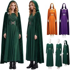 Aveg 5 Latverian Witch Cosplay Party Fancy Dress Cape Halloween Suit Belt Womens