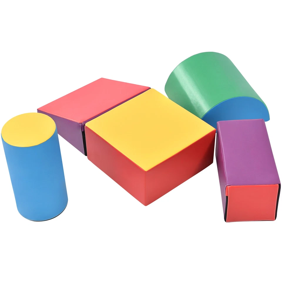Juego de 5 bloques de escalada suave de espuma para niño pequeño preencolar juguete multicolor Foto 4 de 4