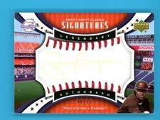 Tony Gwynn 2007 Upper Deck Sweet Spot #SPS-TG Gold Ink Red Stitch Auto /75