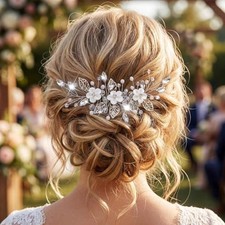 Flower Wedding Headpiece Bridal Hair Vine Wedding 1 Count Pack of 1 Silver