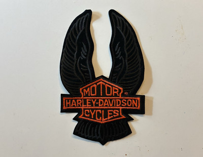 NOS 8 1/4'' Harley Davidson Eagle Wings UP Patch Jacket HOG Bar Shield Black OLP