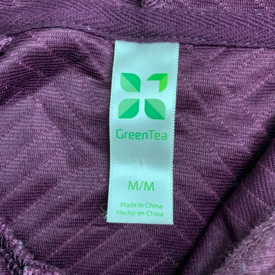 Moletom com capuz Green Tea feminino M roxo com nervuras cordão bolso manga longa - Imagem 3 de 4