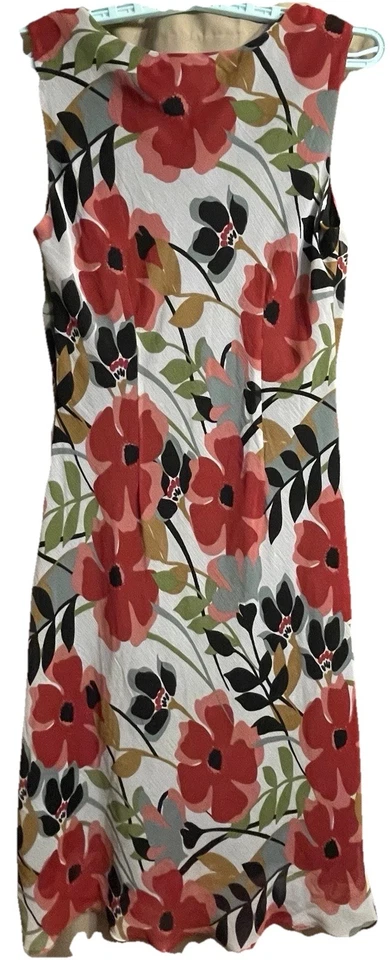 Vestido De Colección JBS LTD Rojo Flor Sol Cuello en V Sin Mangas con Detalle de Volantes Talla 14 Boho Foto 3 de 4