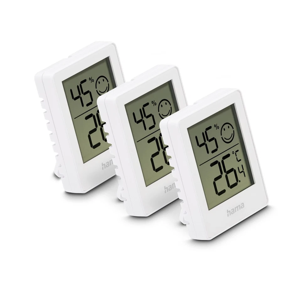 Hama Thermometer Hygrometer 3er-Set digital, Innen Temperatur & Luftfeuchtigkeit - Bild 2 von 4