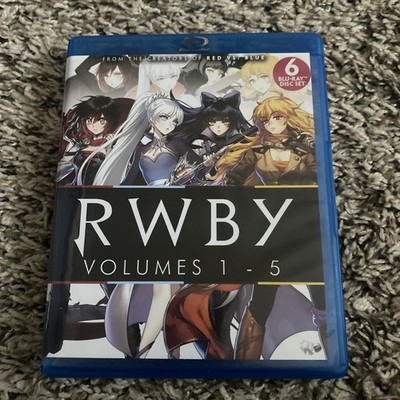 RWBY: Volumes 1-5 (Blu-ray) 6-Disc Set Rooster Teeth Anime RARE OOP