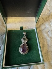 Beautiful Vintage Moldavite And Alexandrite Sterling Silver Pendant