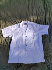 Favant Shirt Men’s XL White Hawaii Polo Button Up Aloha Surf Board Palm Tree