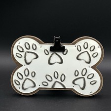 Hobby Lobby Dog Bone Paw Print Photo Clip Holder Wood Easel Stand 5 X 7 Inches