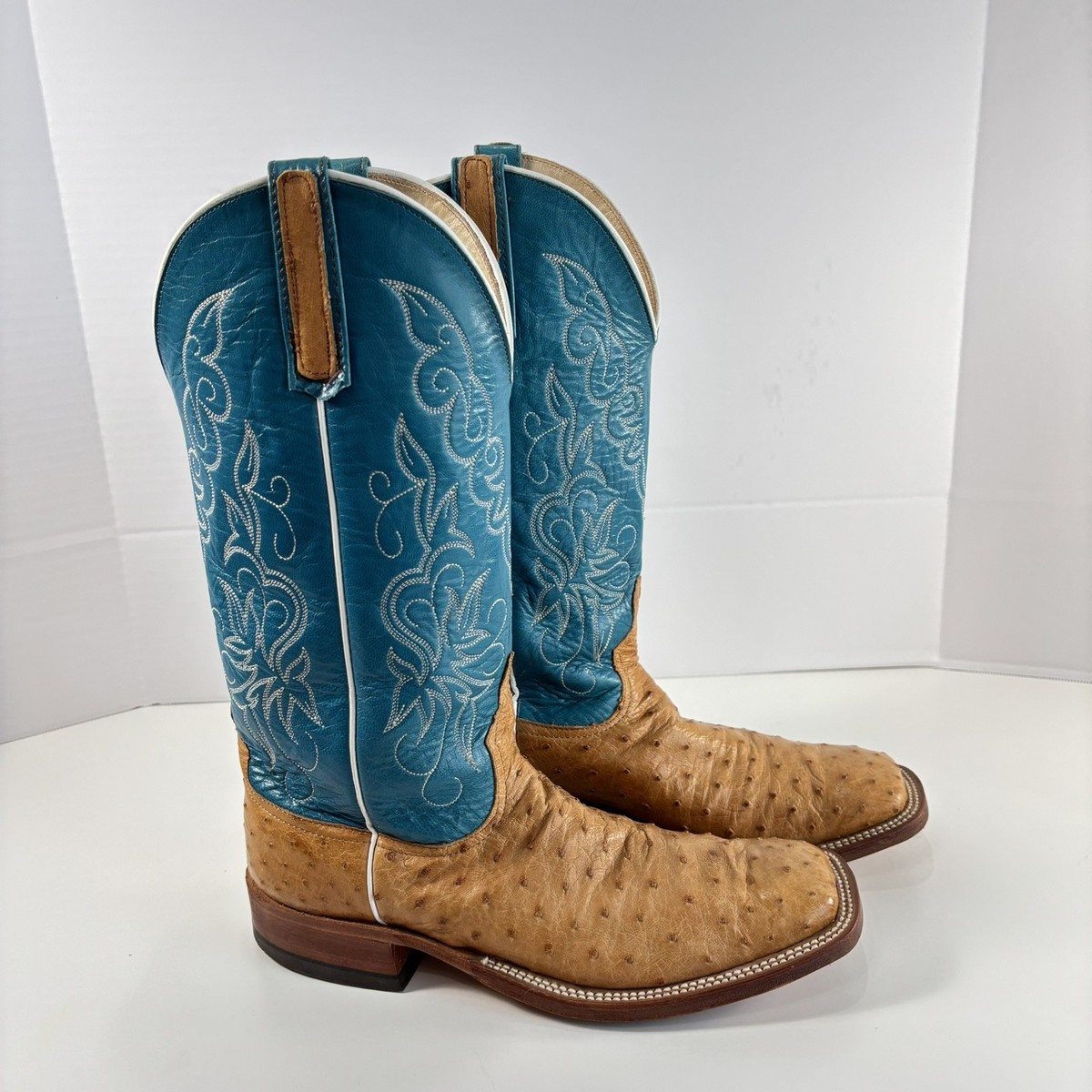 Men Size 8.5 B Anderson Bean Boot Exotic Full Quill Ostrich  display picture 1
