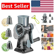 Versatile Rotary Cheese Grater with BPA-Free Stainless Steel - Kitchen Essential