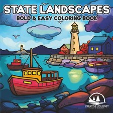 State Landscapes: Coloring Book for Adults and Kids, Bold Easy Designs...