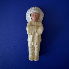 VINTAGE 1950s Native American INDIAN CHIEF FIGURINE 5.5  Hard Plastic Celluloid