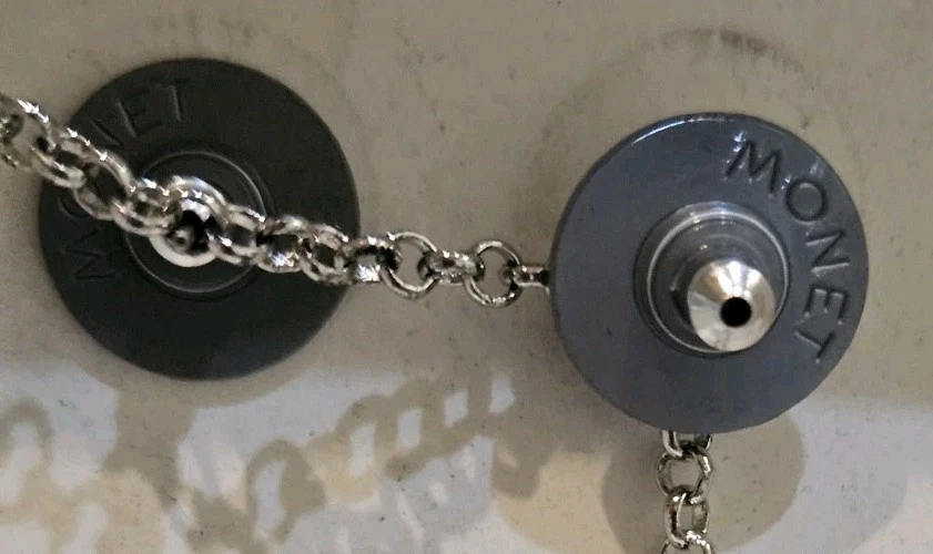 Ожерелье и серьги с пирсингом из серебристого стона и синего камня Monet - Изображение 2 из 3