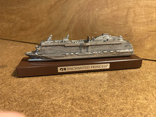 RARE ENCHANTED PRINCESS COLLECTIBLE PEWTER SHIP MODEL CRUISE LINES NEW NO BOX