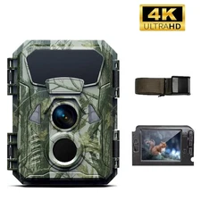 4K 48MP Game Trail Camera No Glow Night Vision Motion Activated 120° Wide Angle