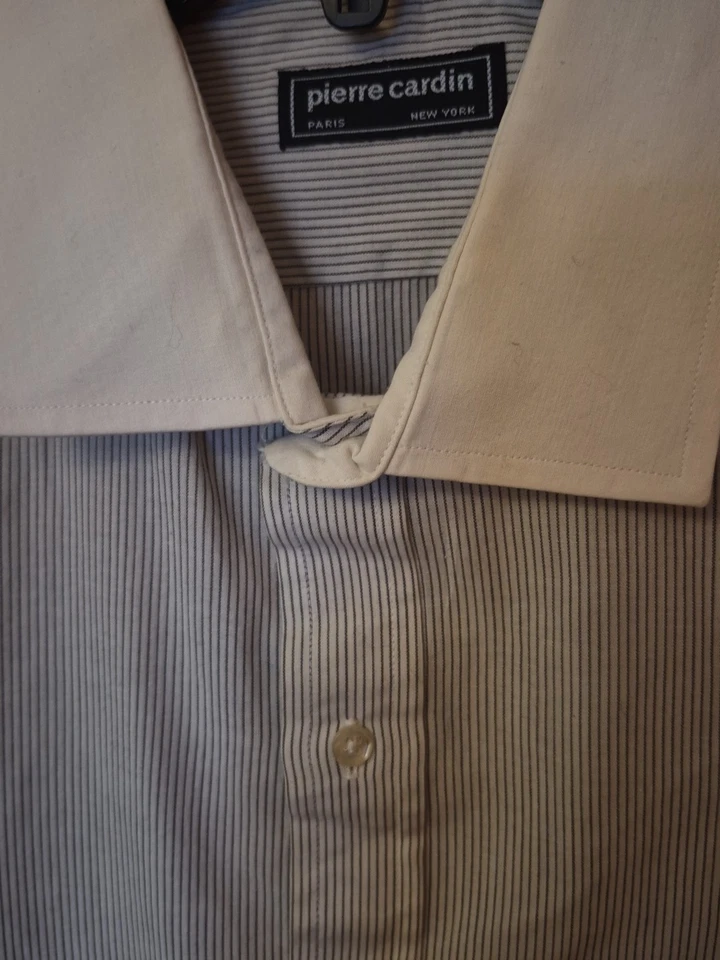  Camisa Pierre-Cardin abotonada para hombre grande de algodón a rayas  Foto 2 de 4