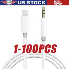 IPhone 7 8 X XR 11 12 13 Pro Max 8 Pin to 3.5mm AUX Audio Car Adapter Cord lot
