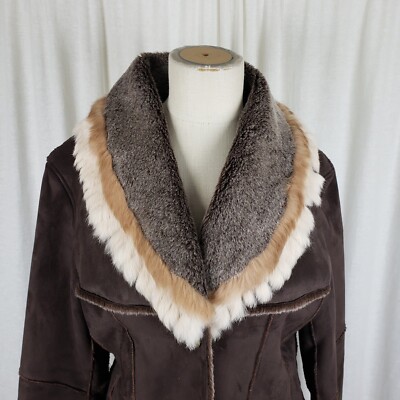 Regent Park Rabbit Fur Faux Suede Patchwork Piecework Jacket