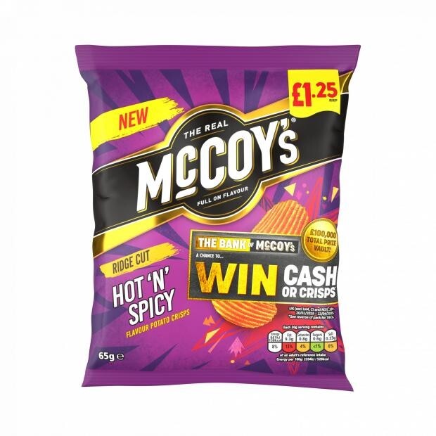 McCoy's Hot 'N' Spicy Sharing Crisps 20x65g | £1.25 PMP Free