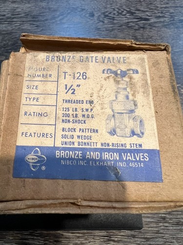 Nibco Gate Valve 1/2" T-126 B Threaded - Picture 7 of 7
