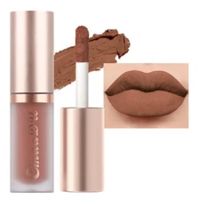 evpct 1Pcs Light Nude Soft Brown Matte Liquid Lipstick Lip Gloss Glossy Set for